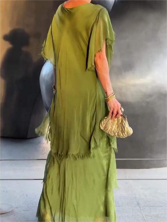 último dia de promo??o 🔥 elegante vestido extra longo com decote em V