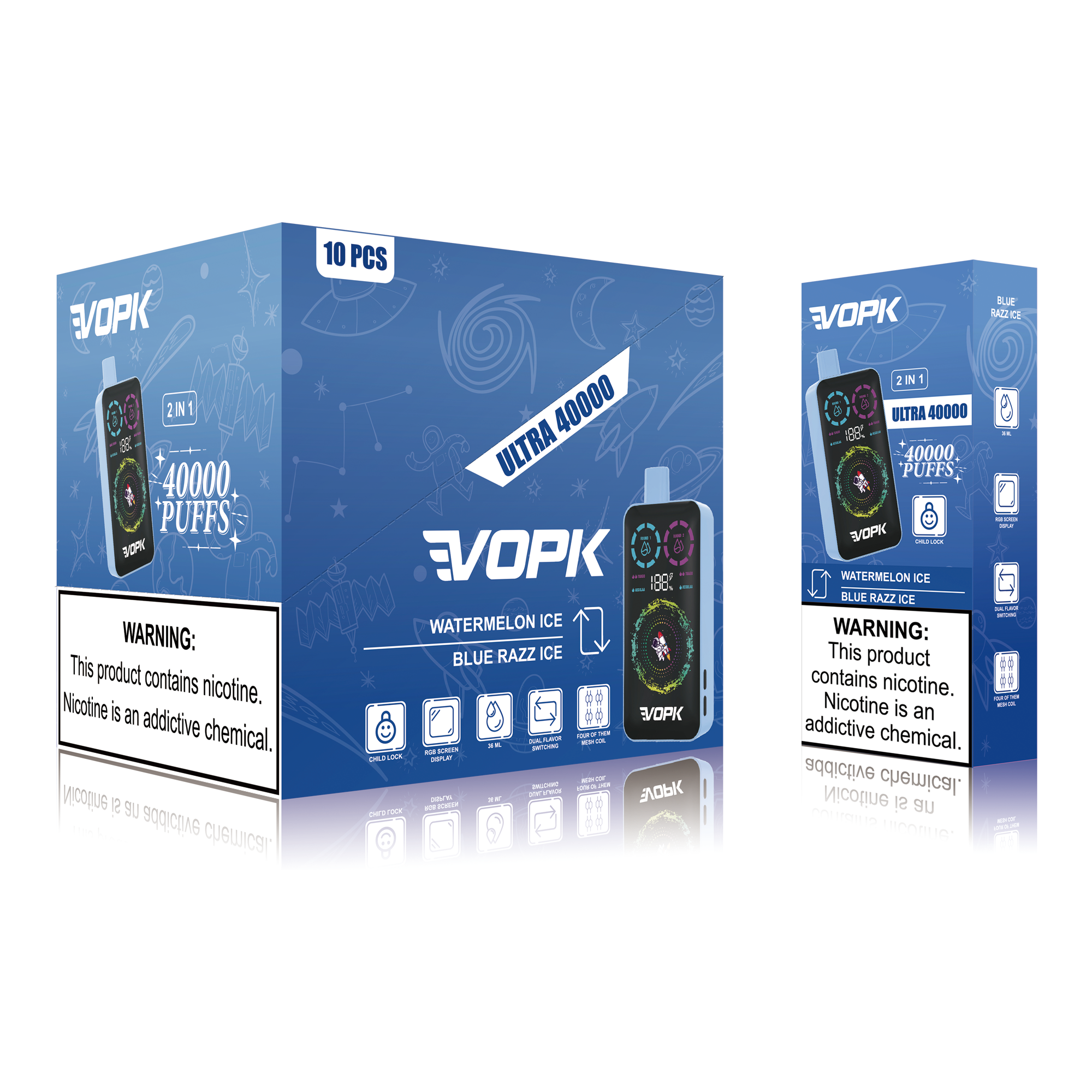 VOPK ULTRA 40000 Puffs Double Taste Disposable Vape – Advanced Features for Maximum Enjoyment 10Pcs