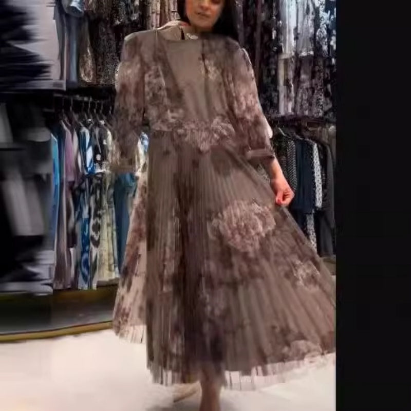 💕Vestido elegante feminino plissado e respirável com cinto