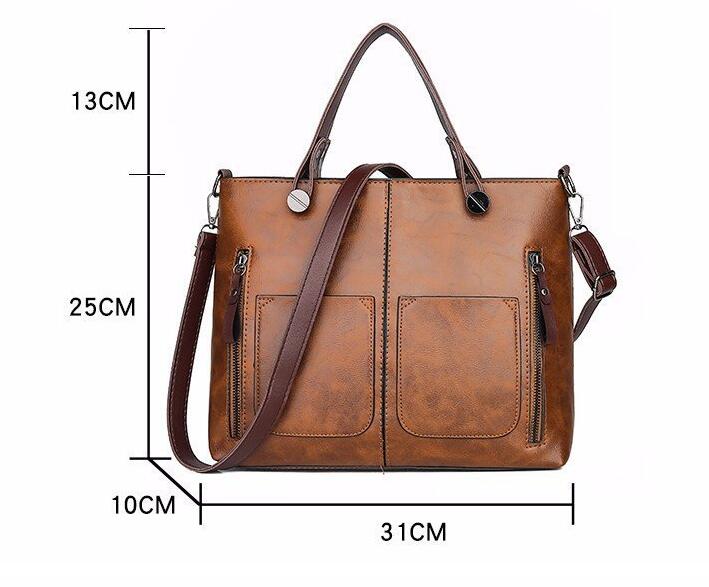 Women's vintage leather shoulder bag