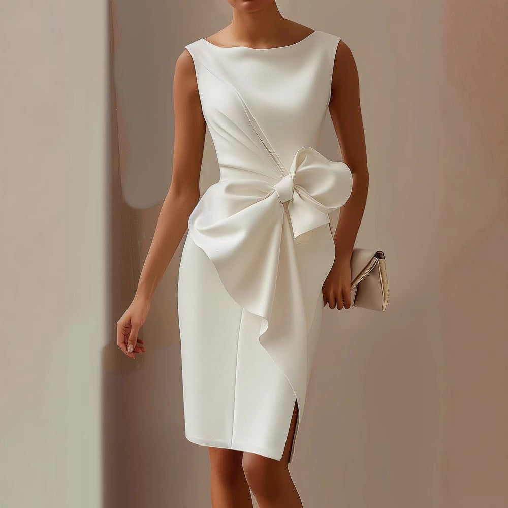 Vestido elegante com fita