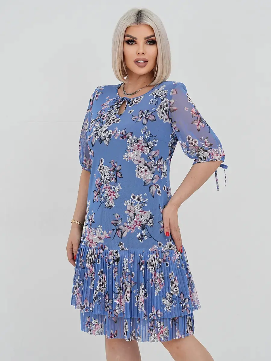 👗❤️【P-5XL】Vestido de renda plissada elegante e moderno