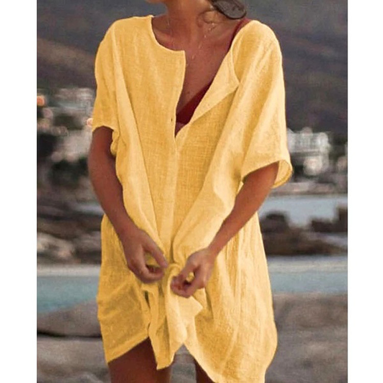 Camicia ampia a maniche corte di media lunghezza