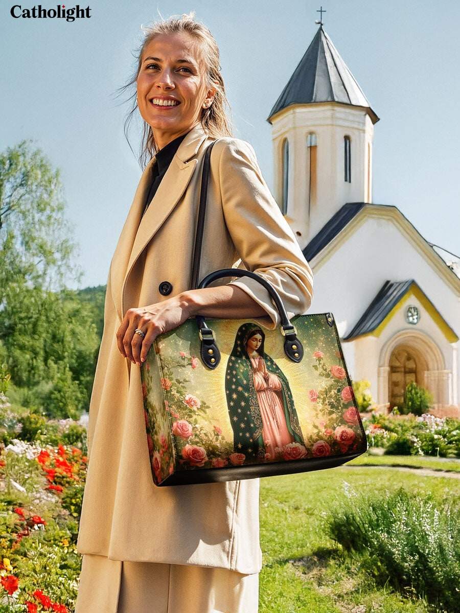 Catholight  Roses of Guadalupe Leather Bag