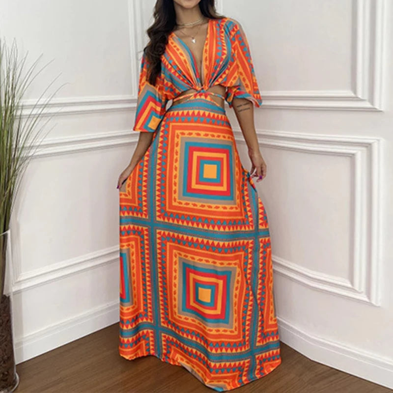 🔥Vestido Boémio Elegante de Cintura à Mostra