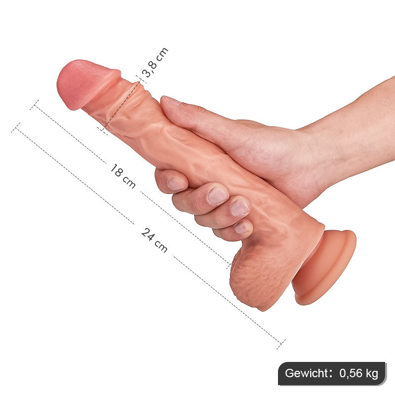 3 IN I РЕАЛИСТИЧЕН ВИБРАТОР 8 ВИБРАЦИЯ 8 ТЕЛЕСКОПИЧНО ОТОПЛЕНИЕ 24CM