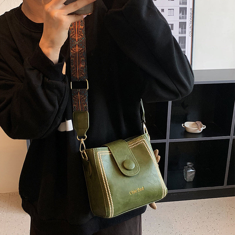 👜Bolsa fashion vintage com alça mais larga ajustável