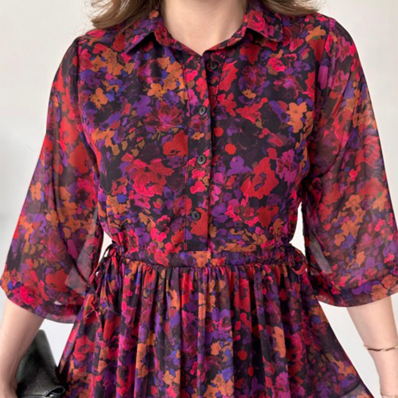 🌈Vestido longo feminino elegante, estampado, solto e arejado