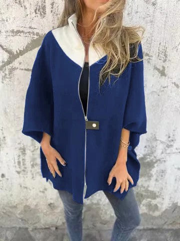 Giacca casual con collo alto e mezza zip
