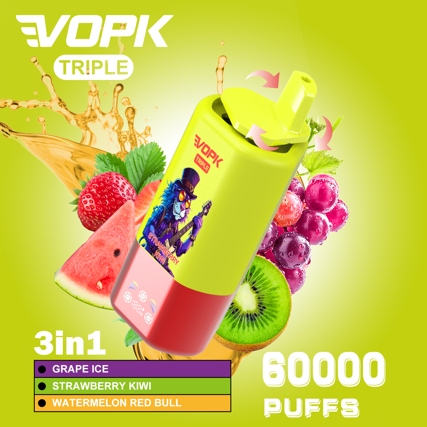 VOPK TRIPLE Triple Flavors 60000 Puffs Disposable Vape