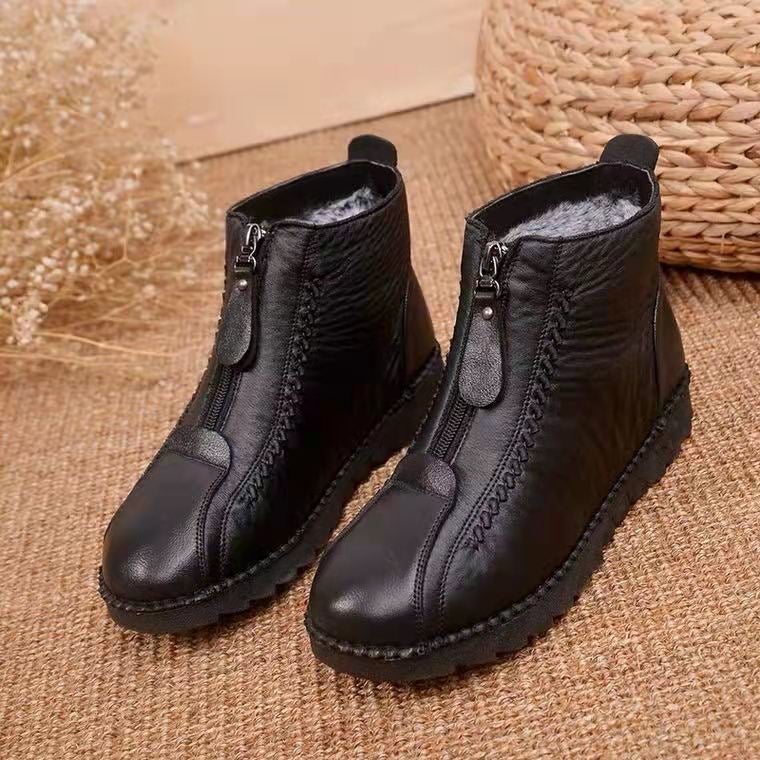Moteriški retro stiliaus žieminiai batai iš minkštos odos