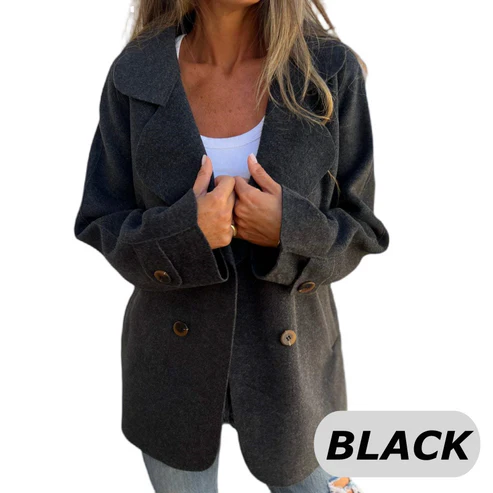 Cappotto a maniche lunghe con risvolto casual da donna sf aux Tweed
