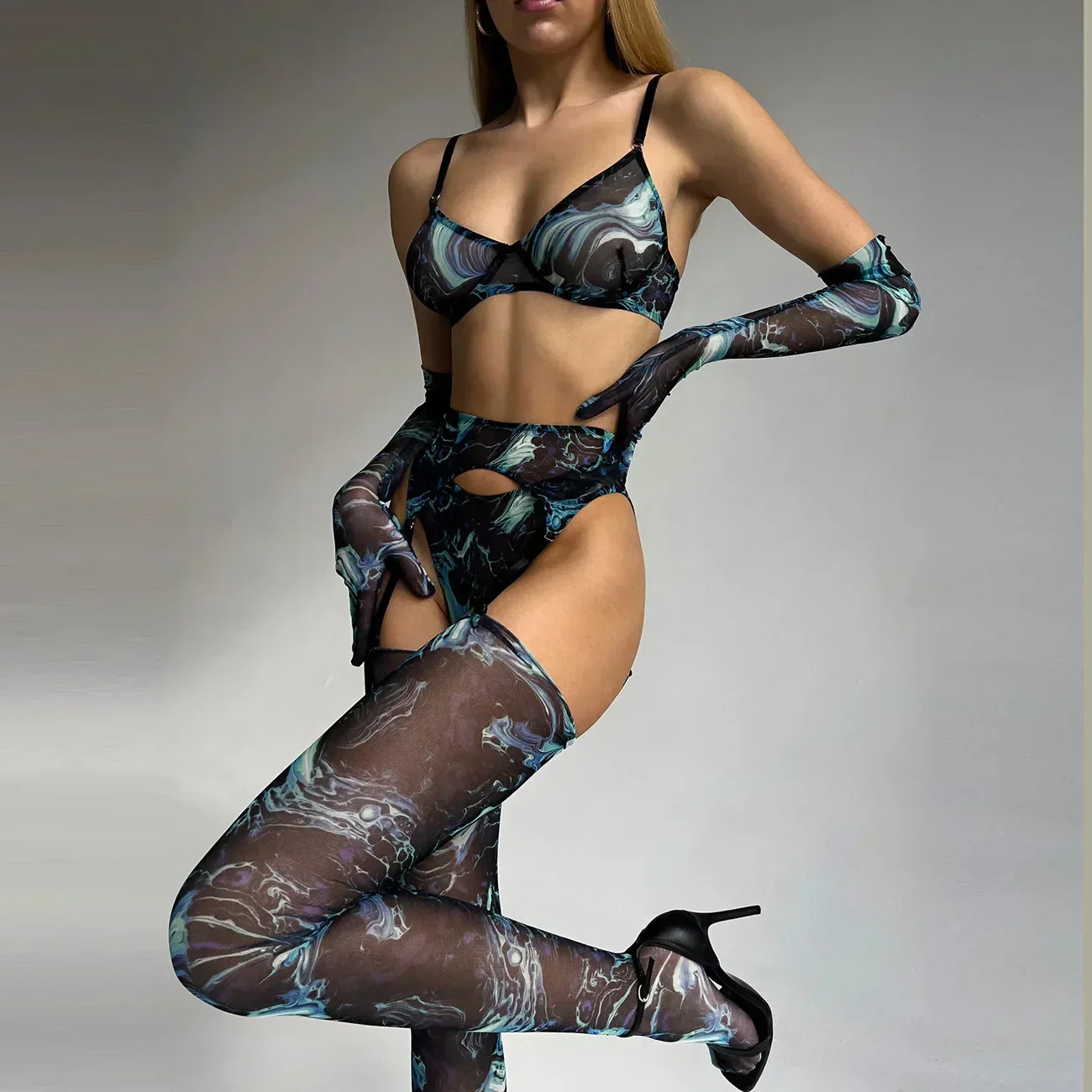 VALERIE -Conjunto de roupa interior tie-dye