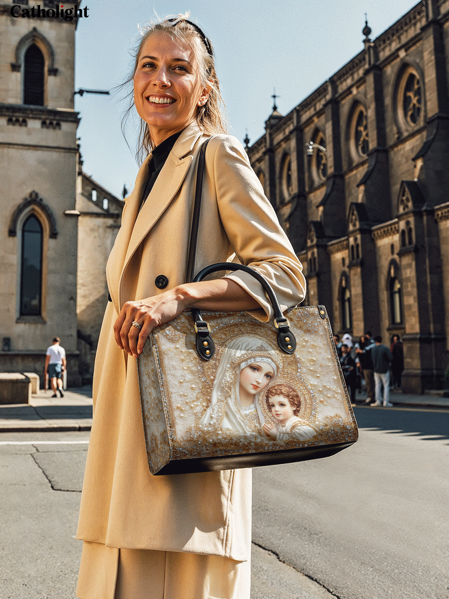 Catholight  Heavenly Grace In Radiant Splendor Leather Bag