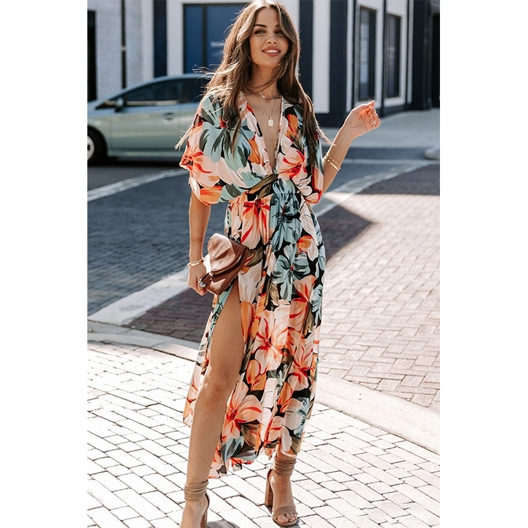 2025 New Blossom Printed Midi Dress
