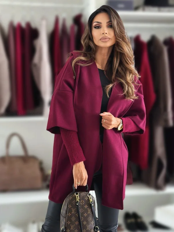 Elegantna ženska čvrsta jakna s kapuljačom
