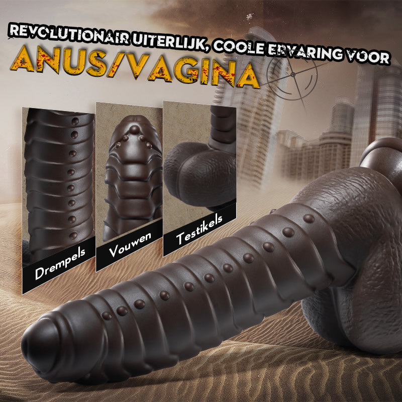 PANGOLIN 3 В 1 ПО-РЕАЛИСТИЧЕН ВИБРАТОР 24CM-КАФЯВ