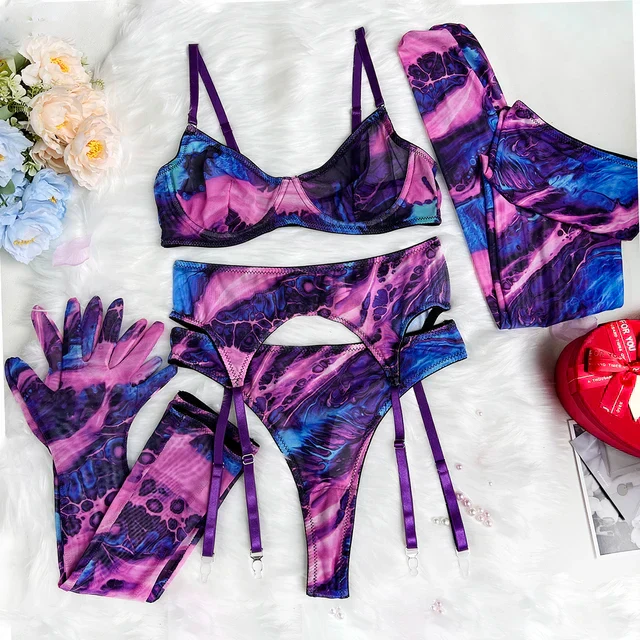 VALERIE -Conjunto de roupa interior tie-dye