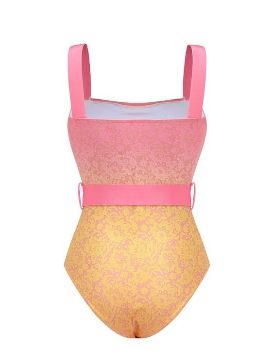 👙 Gradation Print Skirt Swimsuit Set