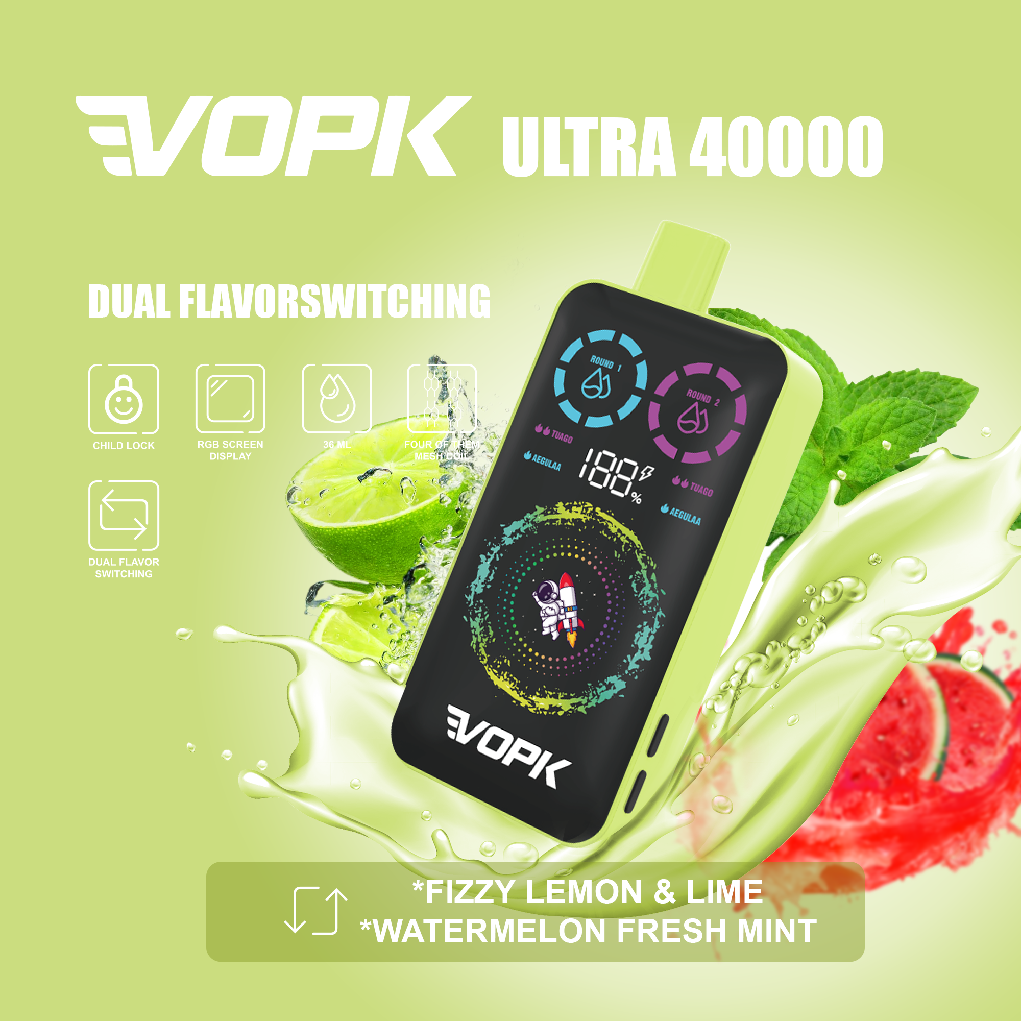 VOPK ULTRA 40000 Puffs Double Taste Disposable Vape – Advanced Features for Maximum Enjoyment B