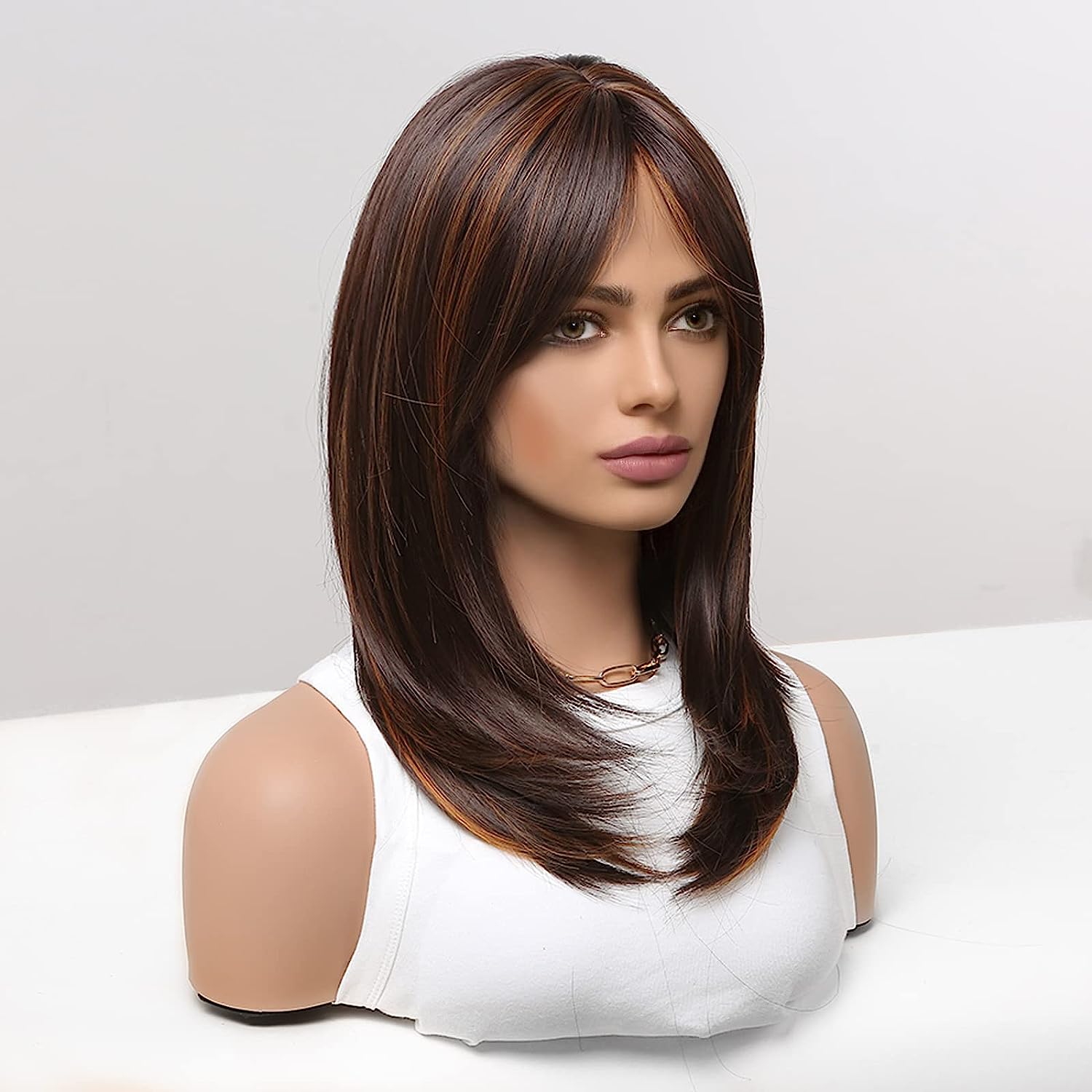 Synthetic Long Wigs  Hair with Bangs for Daily Use