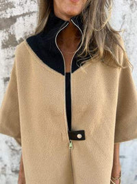 Giacca casual con collo alto e mezza zip