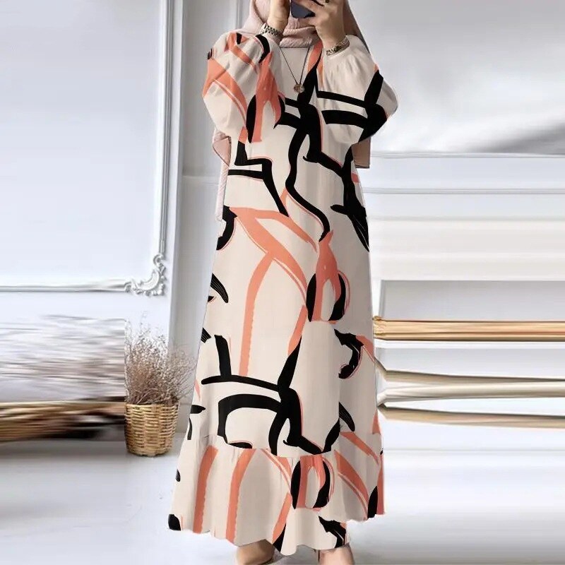 Vestido longo elegante com estampa exclusiva