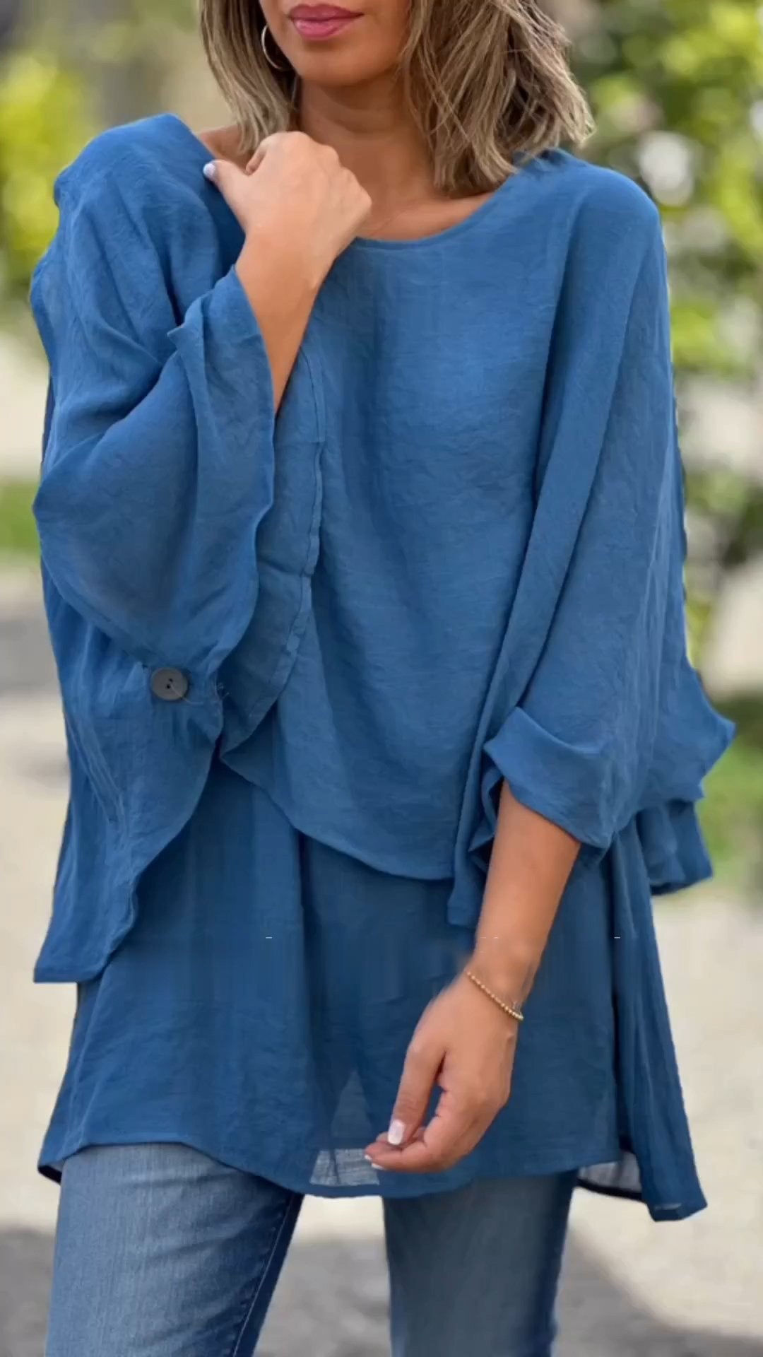 Top irregolare in chiffon