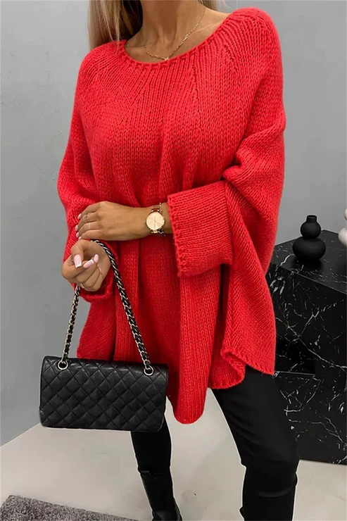 Nuovo maglione scialle lavorato a maglia stile poncho da donna