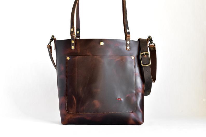 Vintage matte leather shoulder bag