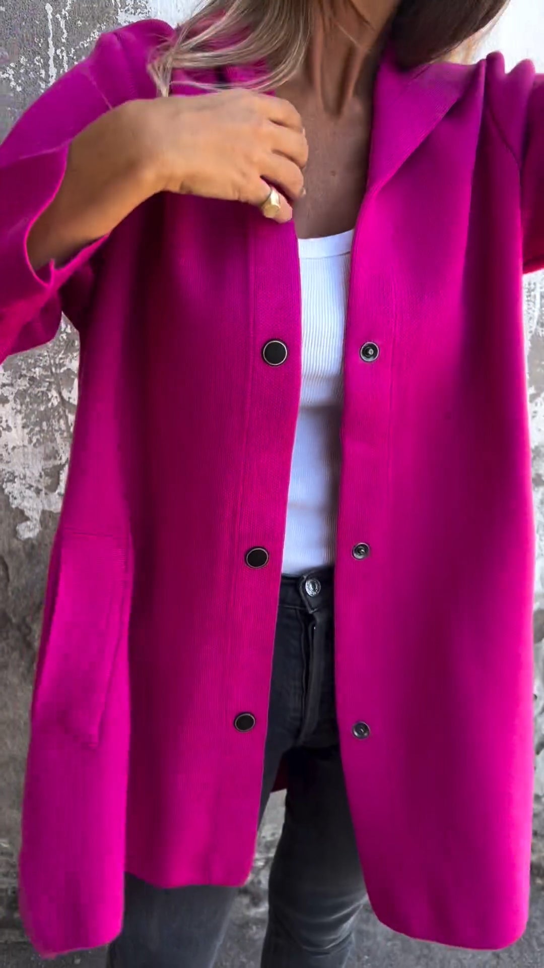 Giacca casual monopetto con cappuccio