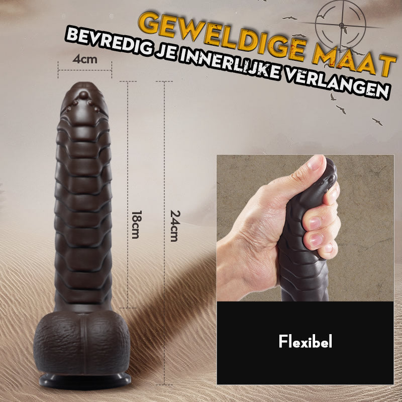 PANGOLIN 3 В 1 ПО-РЕАЛИСТИЧЕН ВИБРАТОР 24CM-КАФЯВ