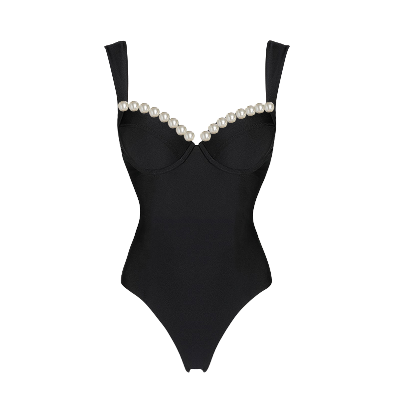 👙 Artificial Pearl One Piece Swimsuit and Skirt 🎀