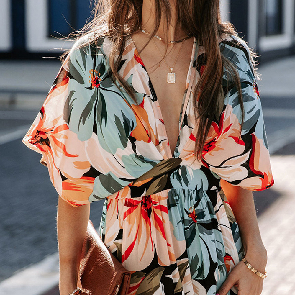 2025 New Blossom Printed Midi Dress