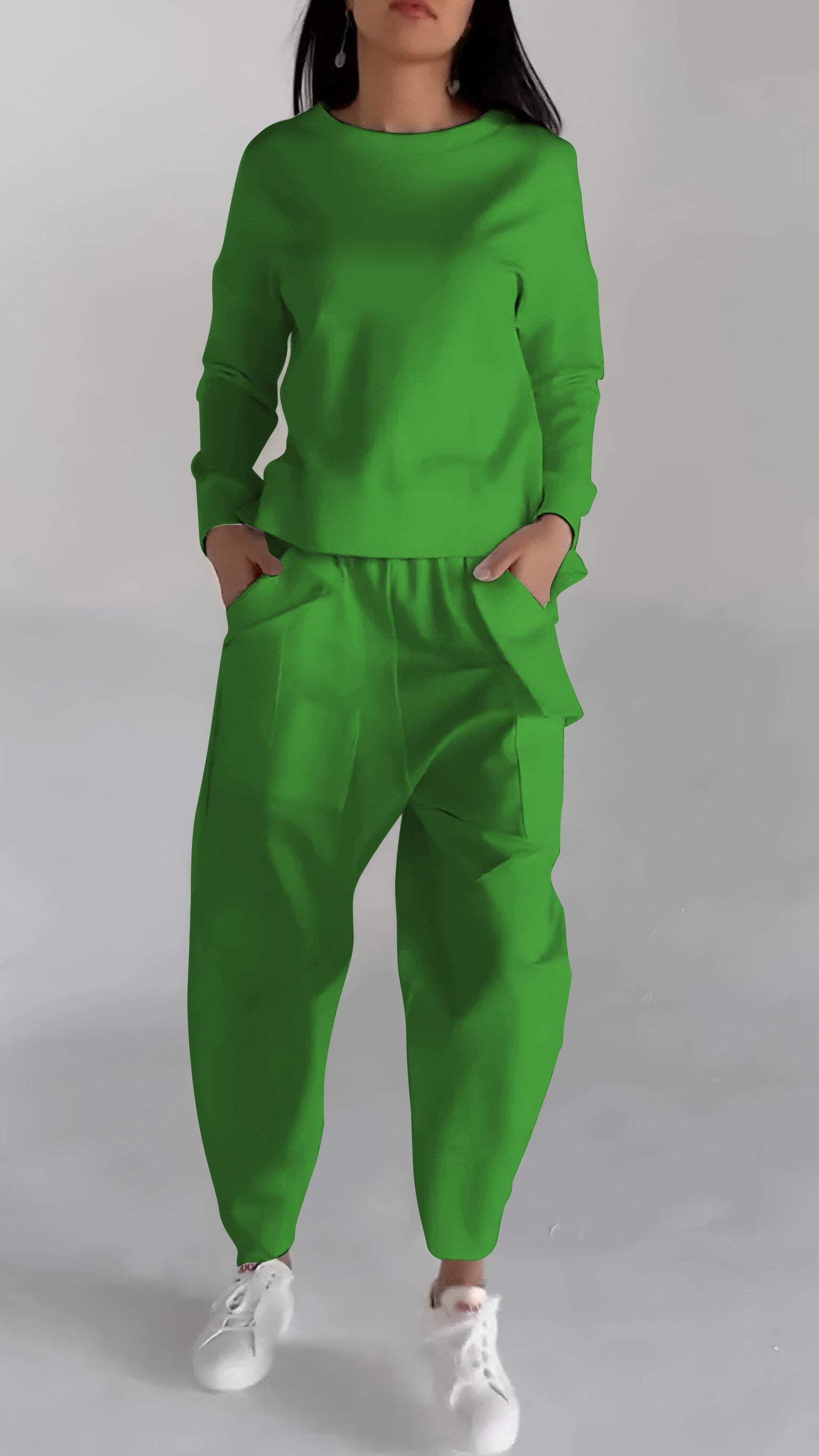 Abito casual in due pezzi a maniche lunghe con scollo tondo