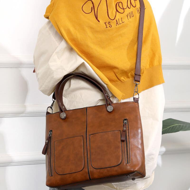 Women's vintage leather shoulder bag