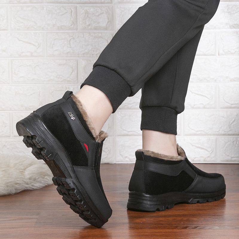 Botas ortopédicas masculinas de lã de inverno, à prova d'água, quentes e antiderrapantes, botas de neve no tornozelo (certificação médica)
