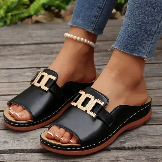 Chinelos de plataforma peep-toe – confortáveis, antiderrapantes e modernos