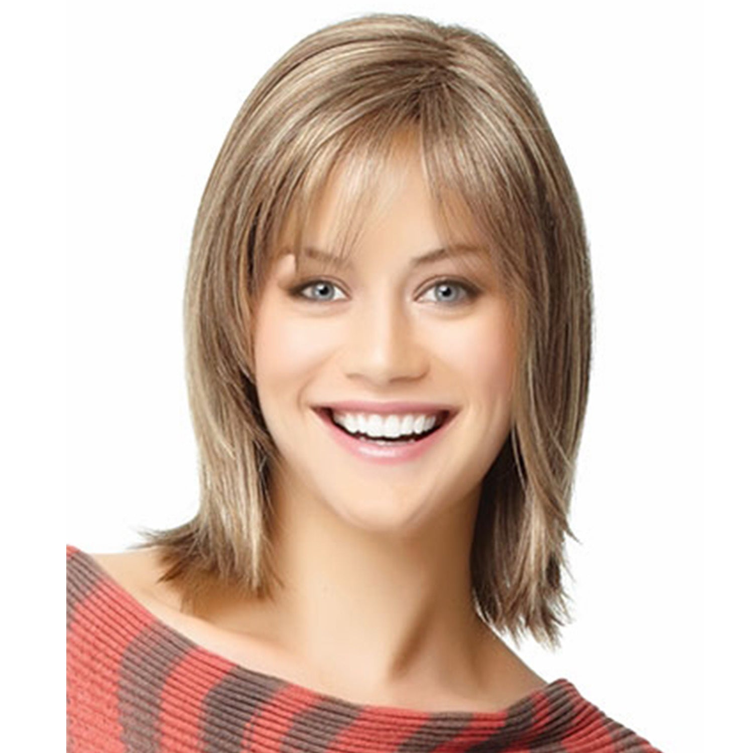 💁Short brown hair with oblique bangs