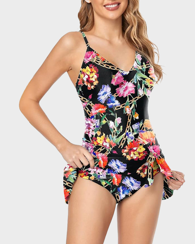 2025 New Women's Tummy Control Slim Fit One Piece Swimsuit