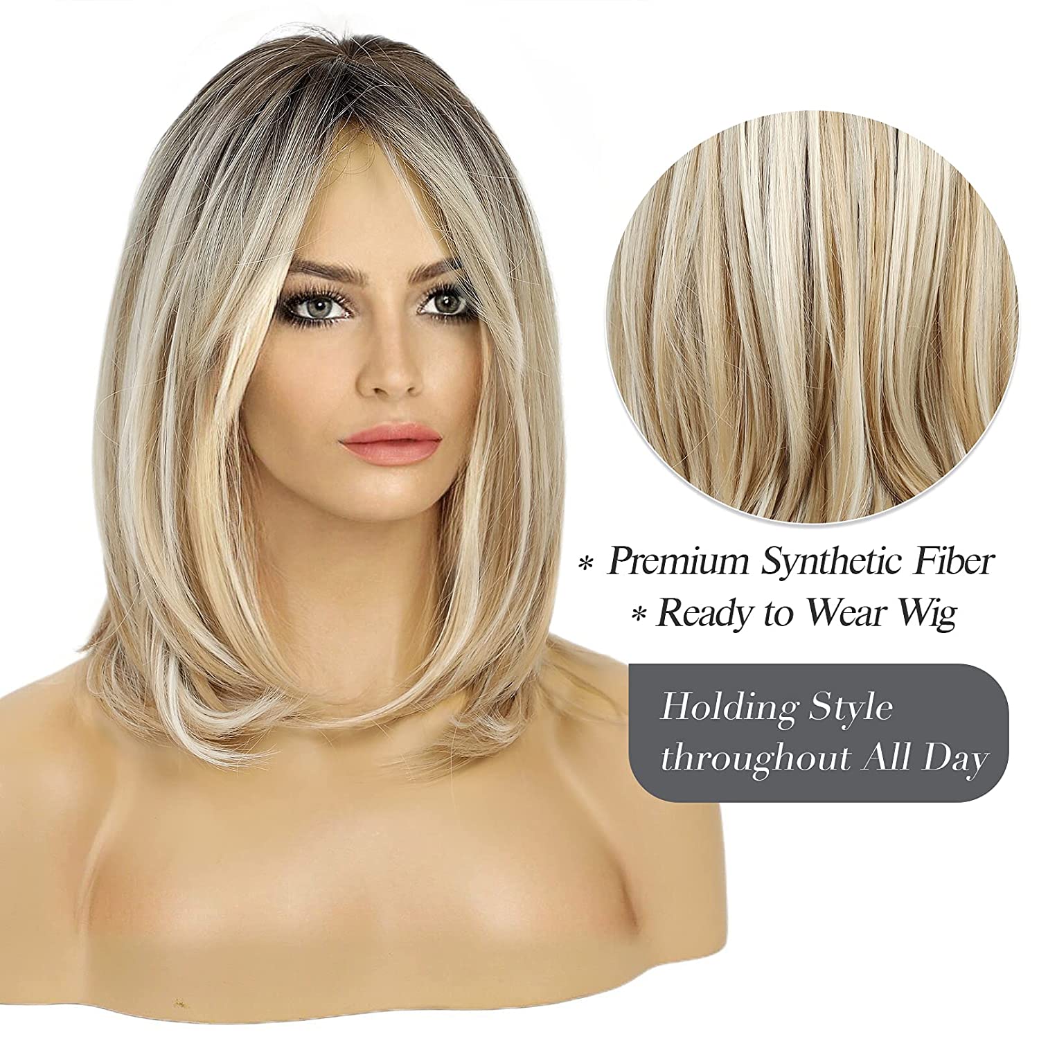 Synthetic Long Wigs  Hair with Bangs for Daily Use