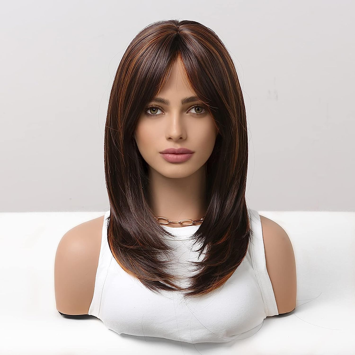 Synthetic Long Wigs  Hair with Bangs for Daily Use
