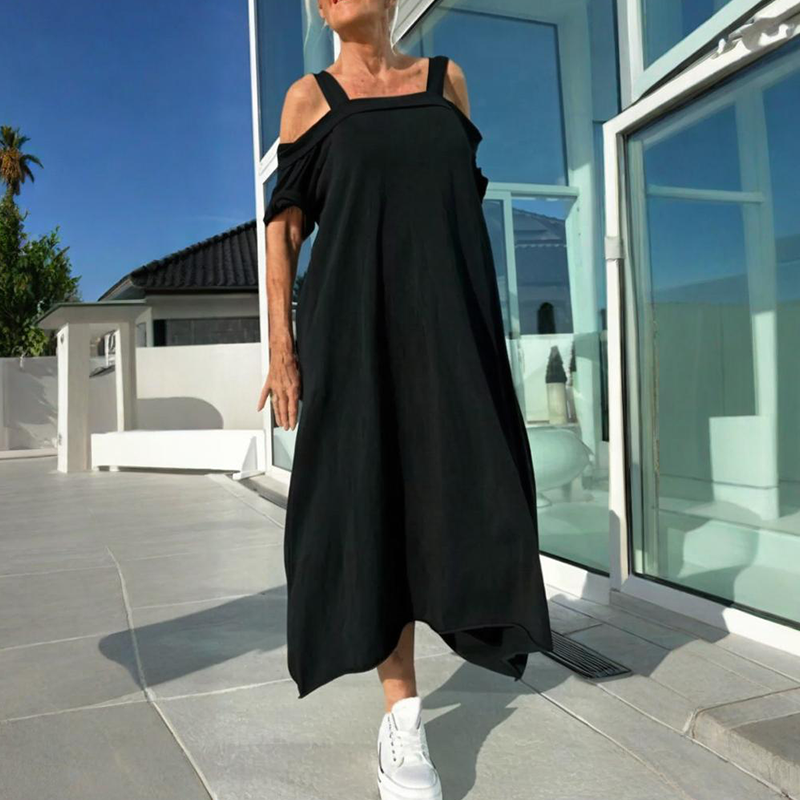 🔥👗Vestido longo feminino ombro a ombro