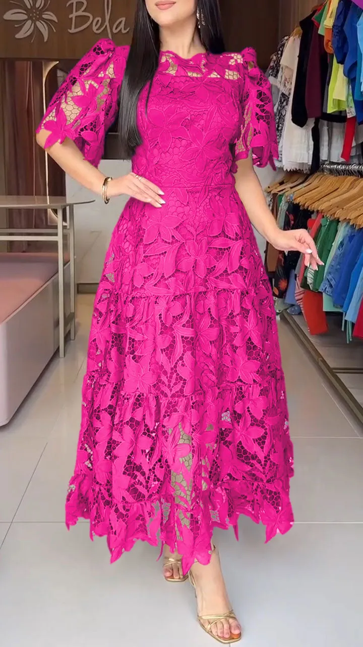 🔥Women's dress with a round neckline and a cutout at the waist, with a delicate cut 👗