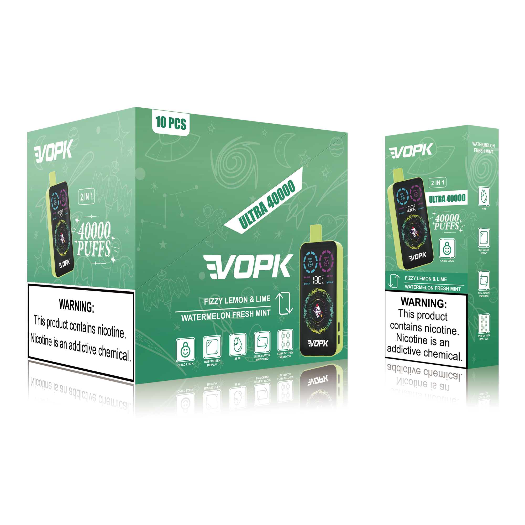 VOPK ULTRA 40000 Puffs Double Taste Disposable Vape – Advanced Features for Maximum Enjoyment 10Pcs