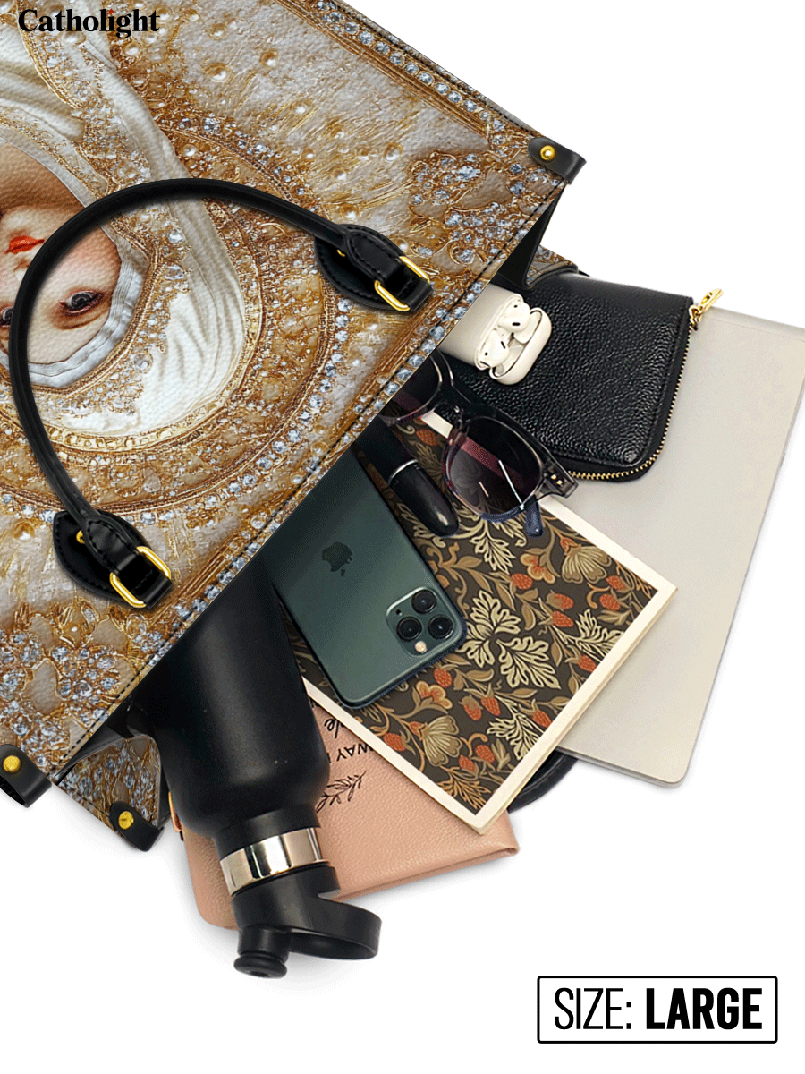 Catholight  Heavenly Grace In Radiant Splendor Leather Bag