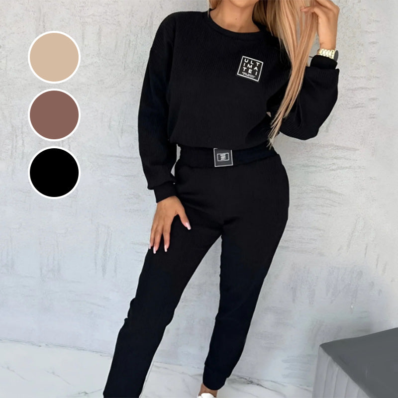 🍁 Oferta por tempo limitado💥 Conjunto de aquecimento Jogger de veludo cotelê feminino