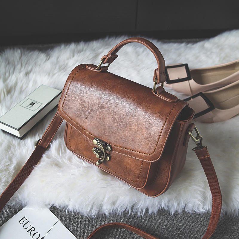 Simple handmade leather crossbody bag