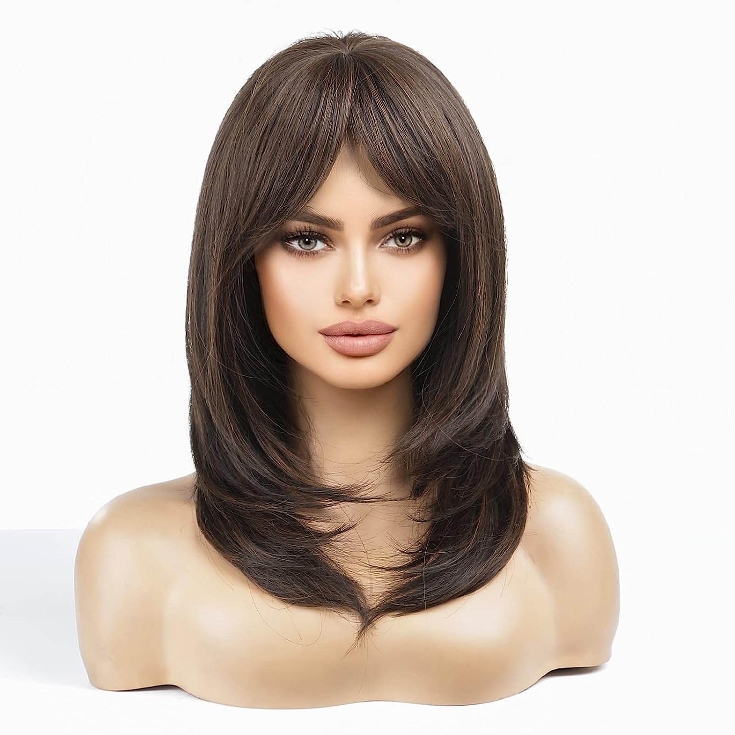 Synthetic Long Wigs  Hair with Bangs for Daily Use