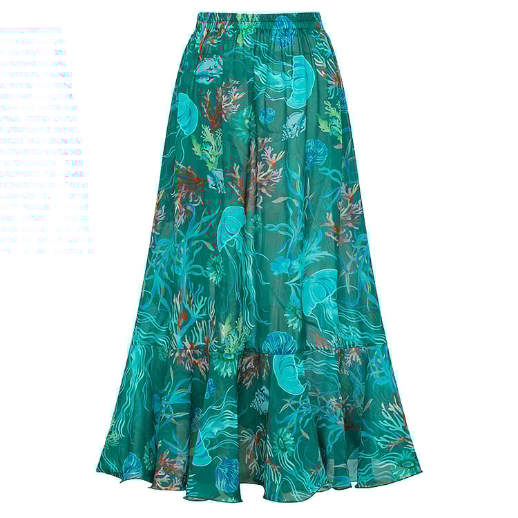2025 New design - Removable Shoulder Strap Off Shoulder Marine Organism One Piece Swimsuit Set